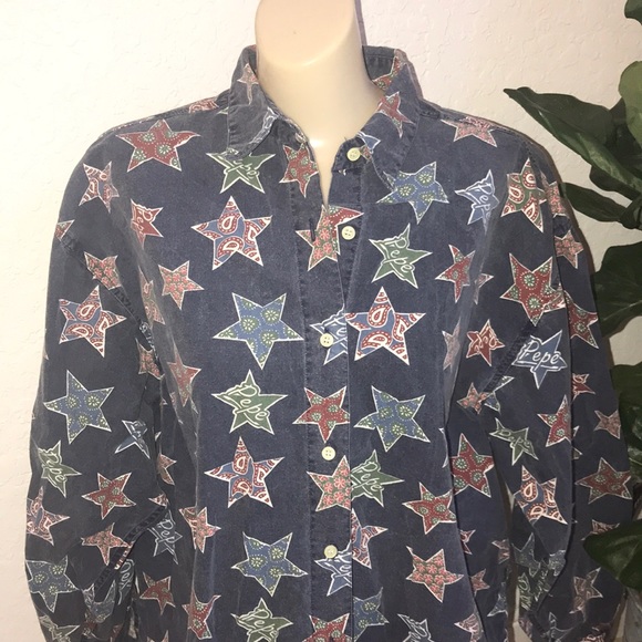 EUC Western-style Stars Pepe Jeans button down LS - Picture 2 of 8